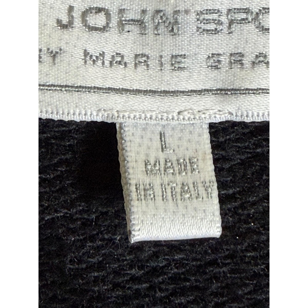 Vtg  ST JOHN Sport Black Zip Hoodie Military Jacket~Sz L~Gold Logo Crest ITALY - Picture 8 of 16